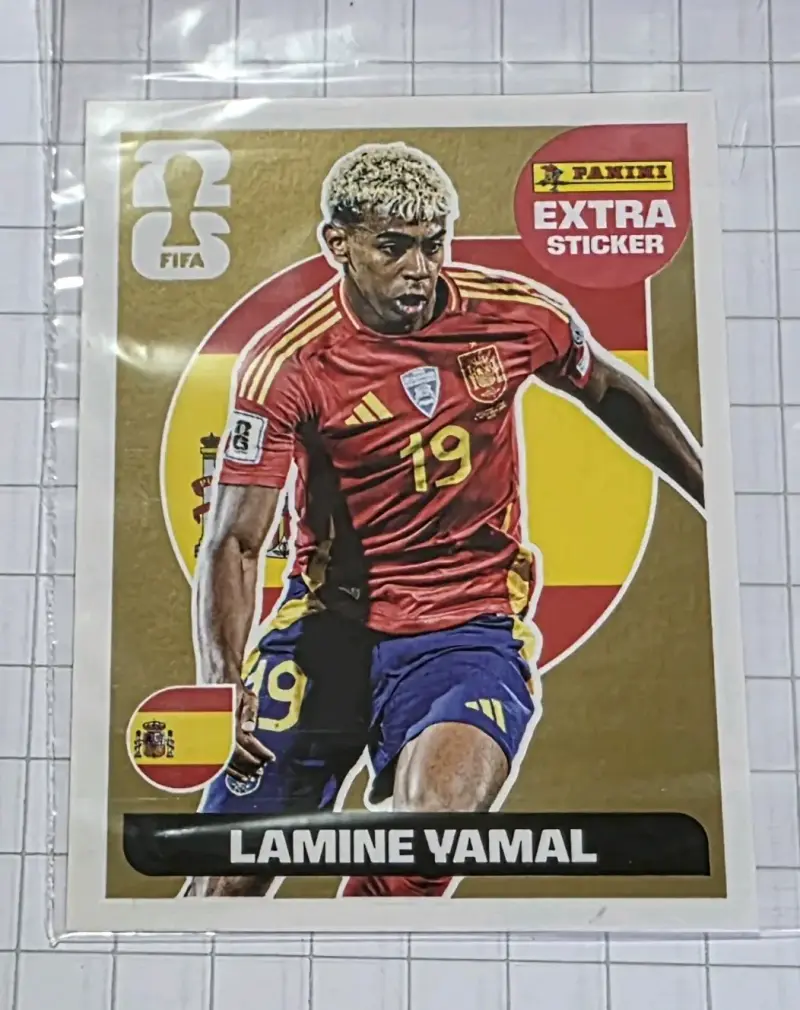 Lámina Panini FIFA Extra Sticker Oro Lamine Yamal - 1