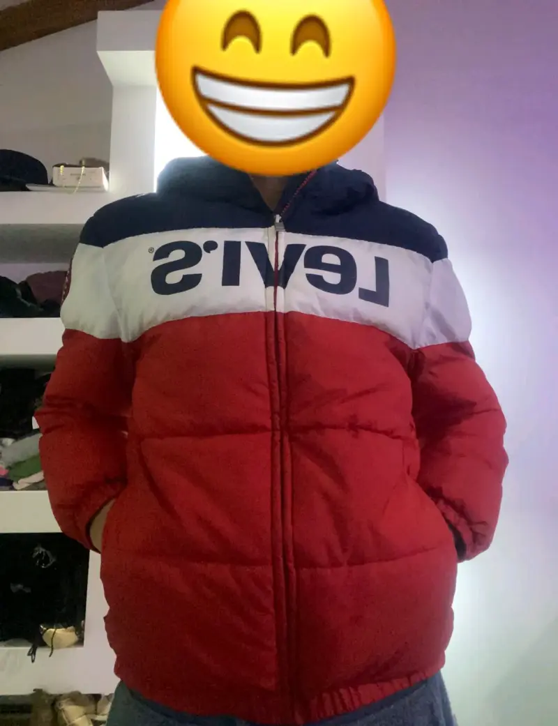 Chaqueta Levi's acolchada roja y azul - 1