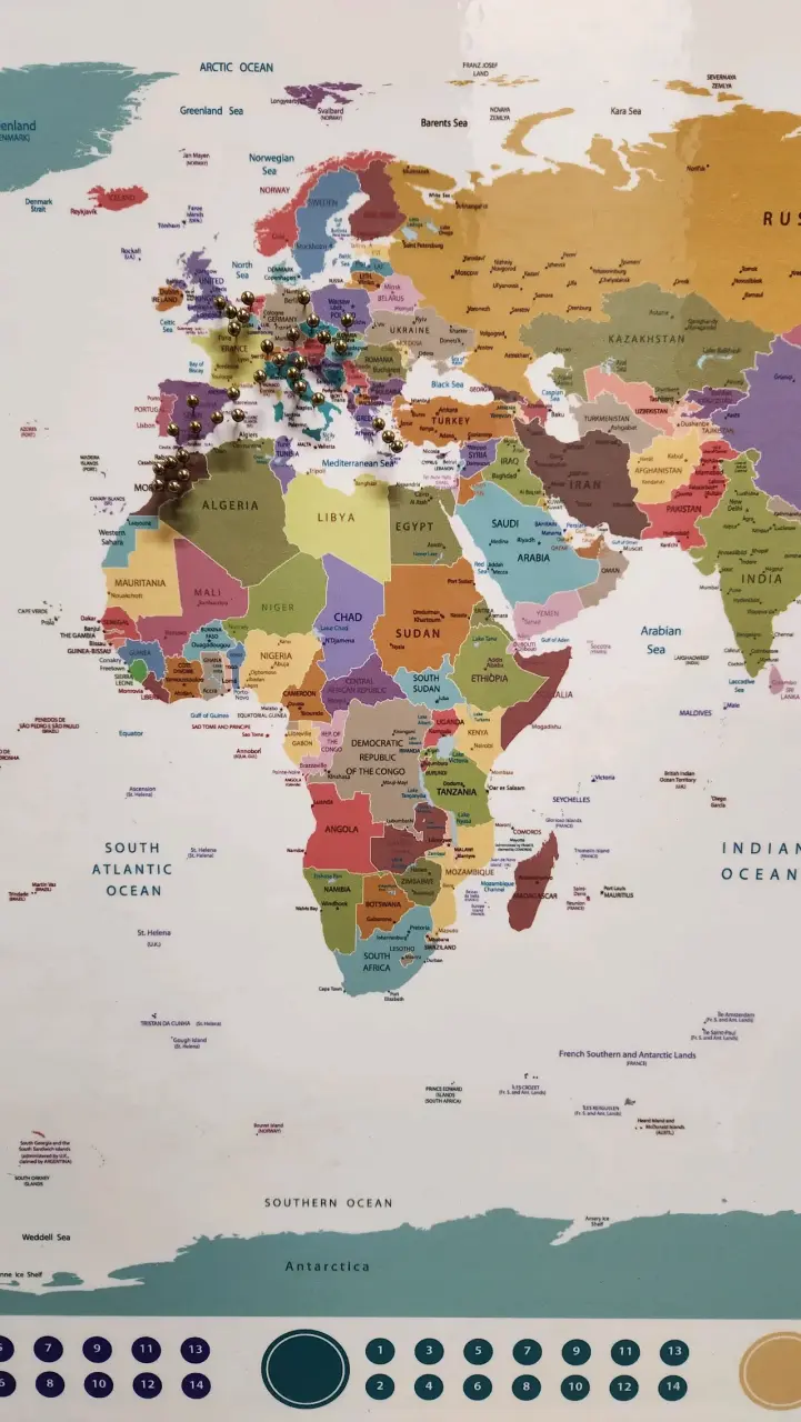 Cuadro pineable con mapa mundial - 6