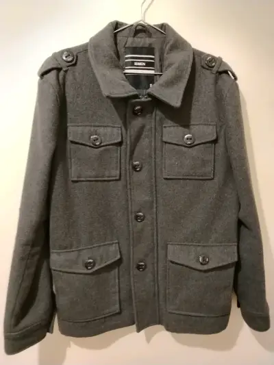 Chaqueta gris de lana para hombre - miniatura 1