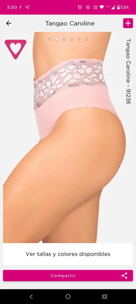 Tangao Caroline encaje rosa