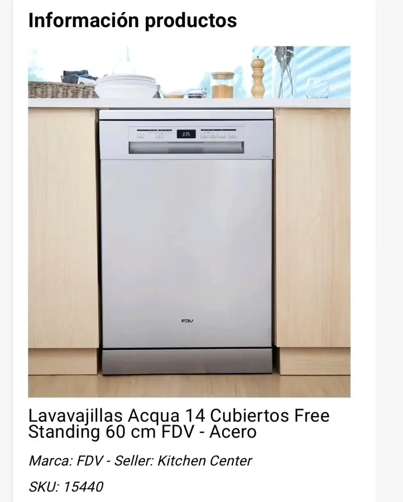 Lavavajillas FDV Acqua 14 cubiertos acero inoxidable
