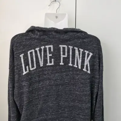 Polerón gris oscuro PINK con capucha talla xs- S - miniatura 3