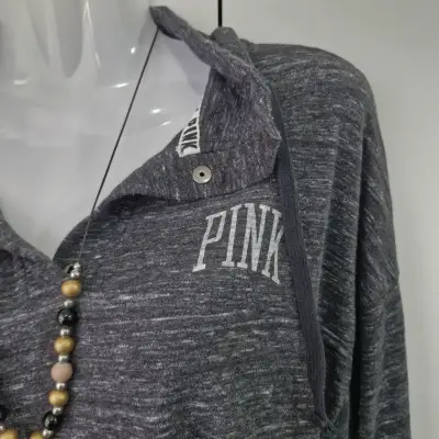 Polerón gris oscuro PINK con capucha talla xs- S - miniatura 4