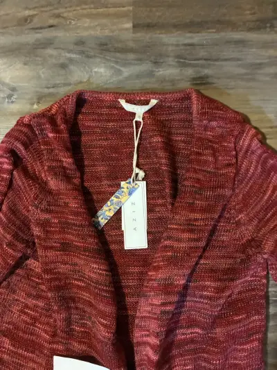 Cárdigan rojo de lana para mujer talla S - miniatura 2