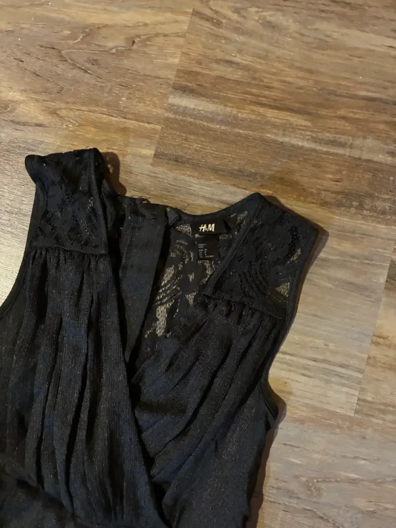 Vestido negro elegante con encaje Talla 38 - 3