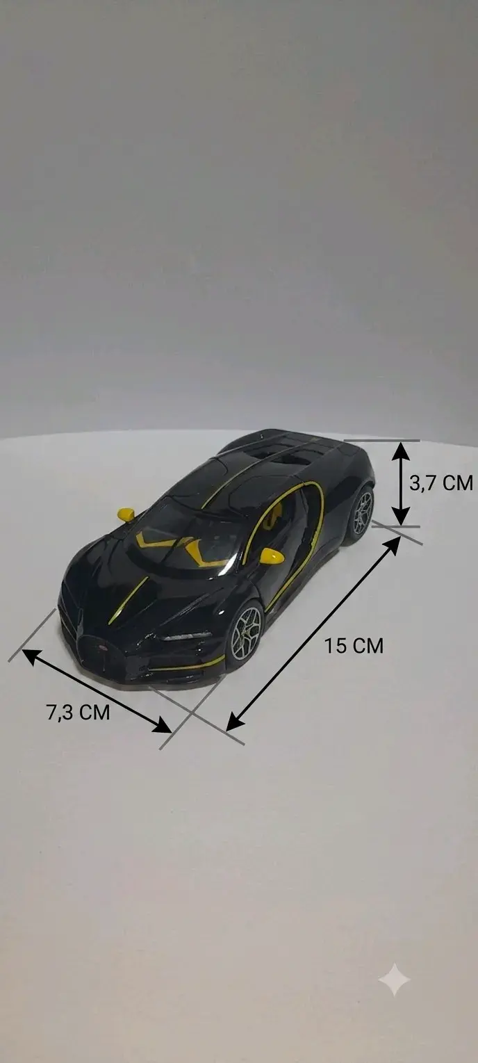 Bugatti Tourbillon A Escala 1:32 Negro Aleación - 6