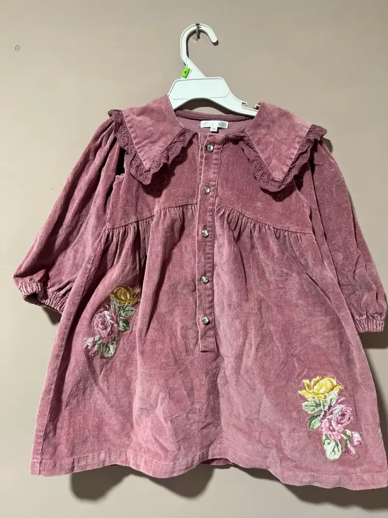 Vestido infantil de cotele limonada - 1