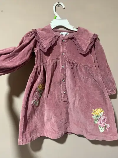 Vestido infantil de cotele limonada - miniatura 2