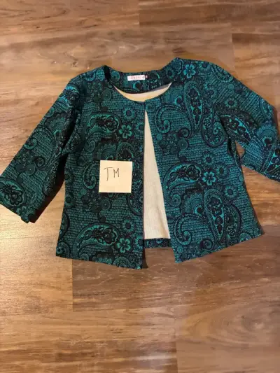 Chaqueta estampada verde y negra Chafica - miniatura 1
