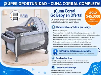 Cuna corral Go Baby con colchón - miniatura 1