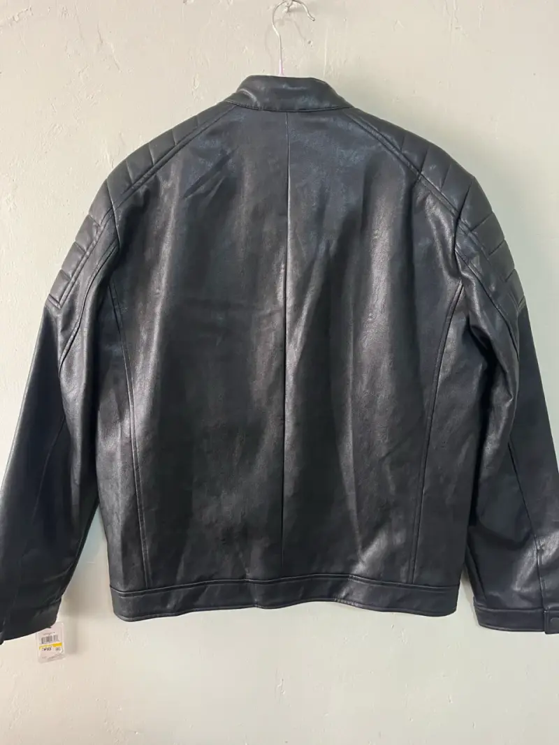 Chaqueta DKNY bicolor de cuero y tela - 2