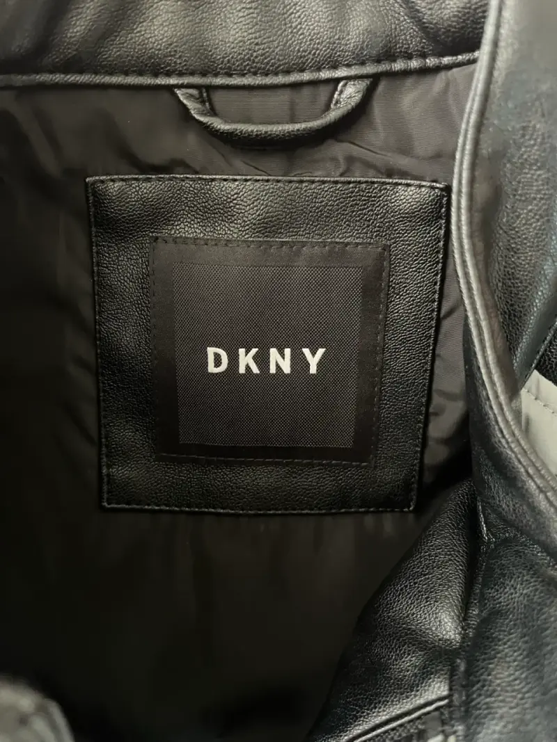 Chaqueta DKNY bicolor de cuero y tela - 3