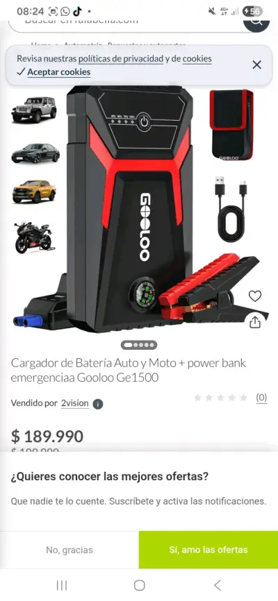 Arrancador de batería Gooloo GE1500 - miniatura 2