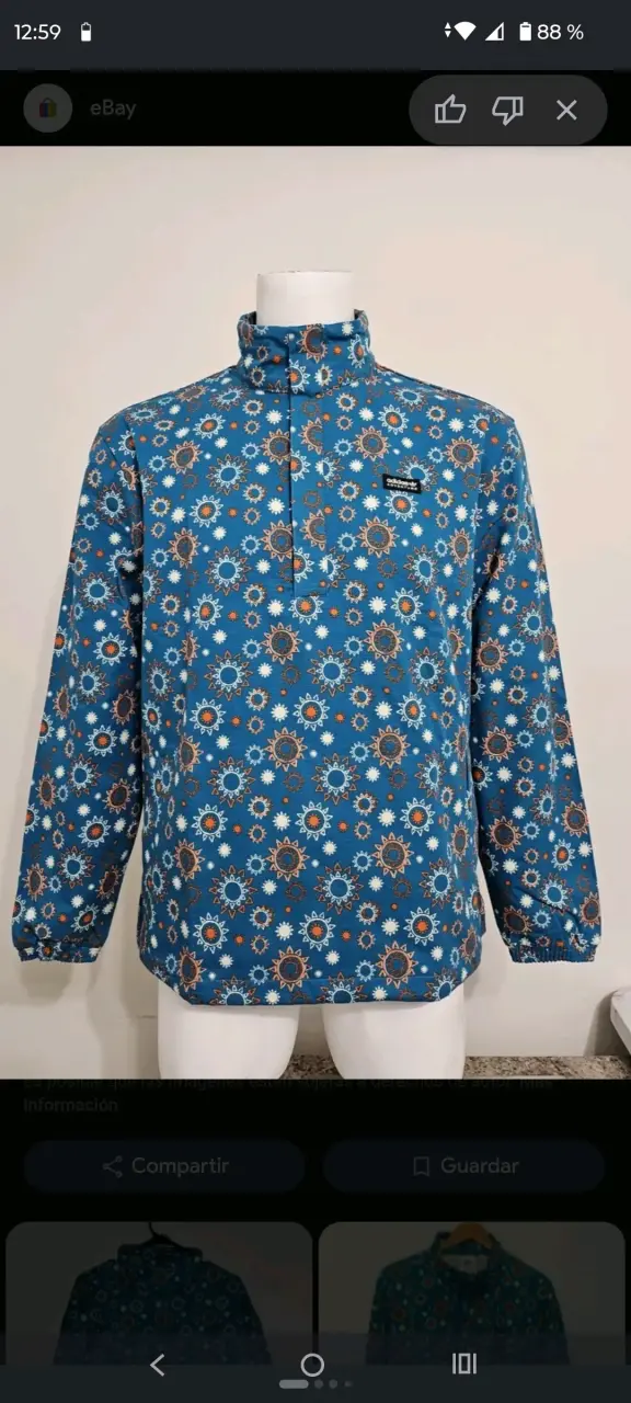 Polerón Adidas estampado azul con sol y luna - 1