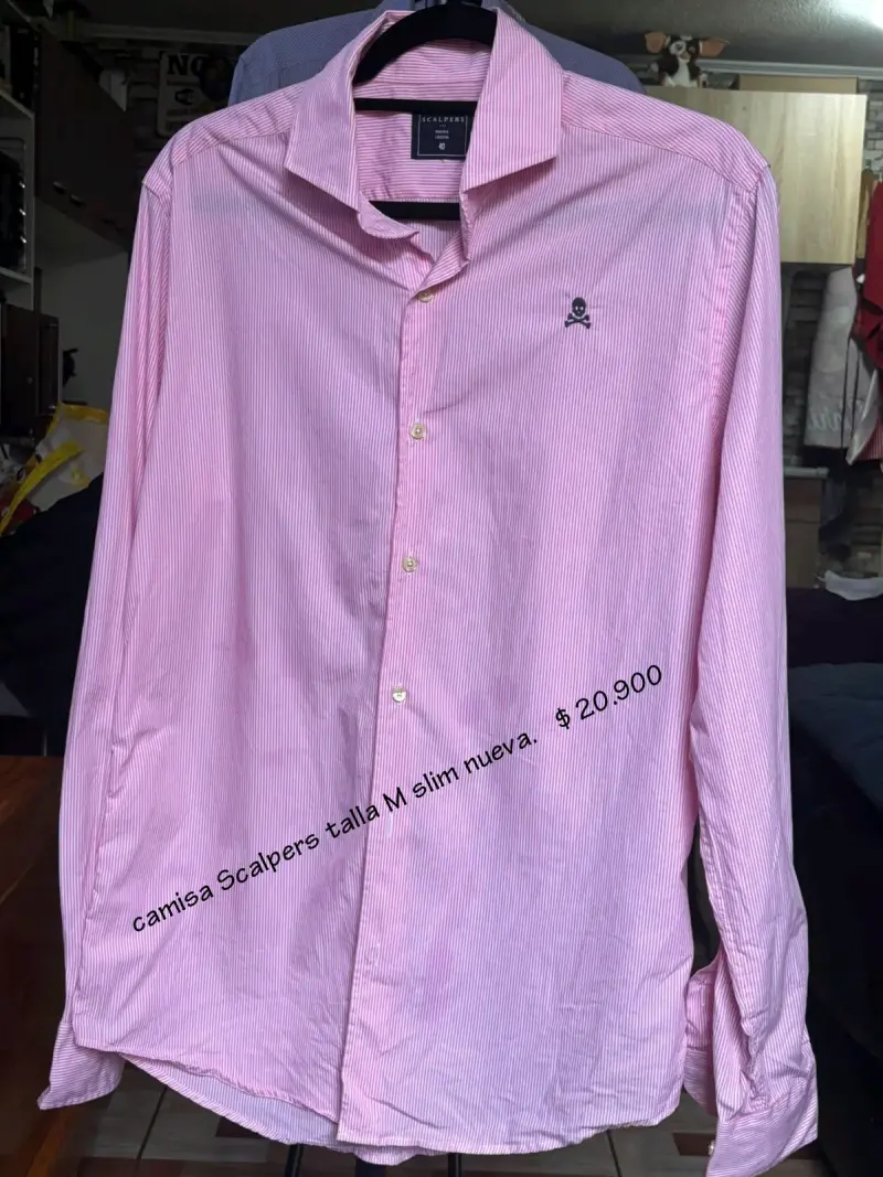 Camisa Scalpers rosa a rayas talla M