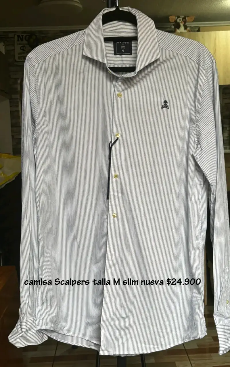Camisa Scalpers rosa a rayas talla M - 2