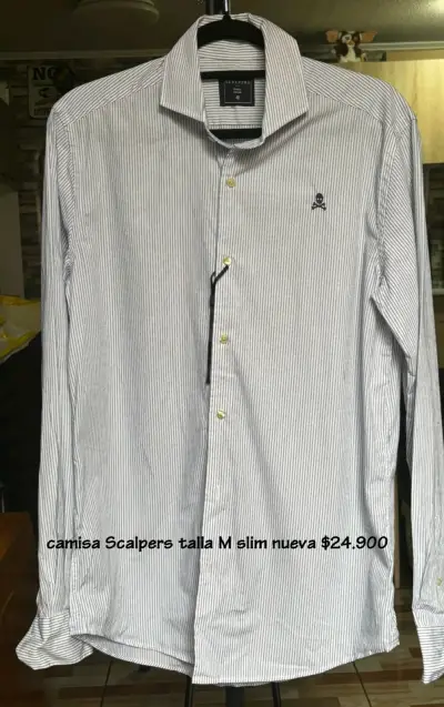 Camisa Scalpers rosa a rayas talla M - miniatura 2