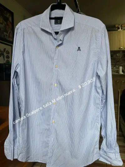 Camisa Scalpers rosa a rayas talla M - miniatura 3