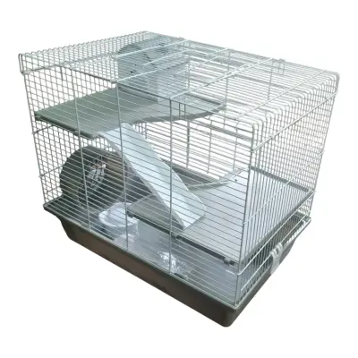 Jaula para hámster de 3 pisos Color gris - miniatura 1