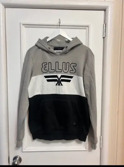Polerón Ellus gris y negro con capucha talla M - miniatura 1