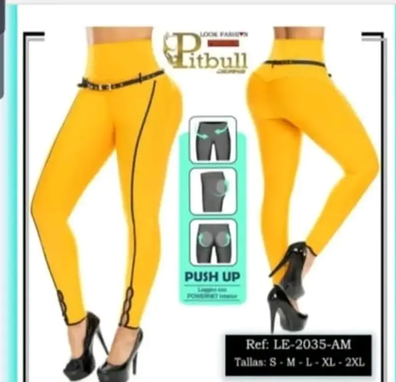 Leggings push up amarillos Pitbull talla L