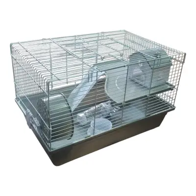Jaula para hámster 2 pisos con accesorios gris - miniatura 2