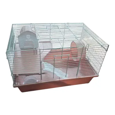 Jaula para hámster 2 pisos  con accesorios rosada - miniatura 4