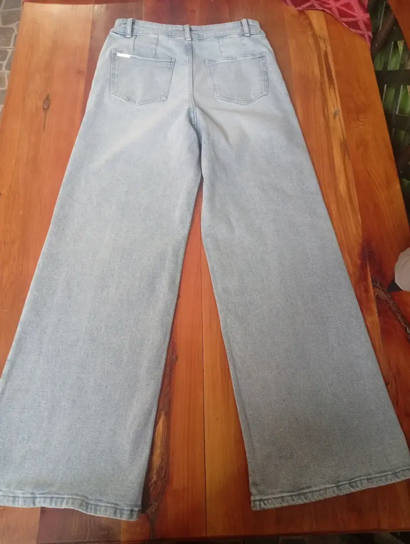 Michael.kors Jeans anchos de mezclilla azul claro - 4