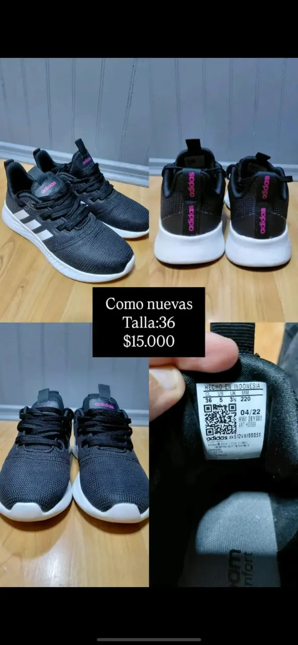 Zapatillas Diadora blancas y negras talla 36 - 2