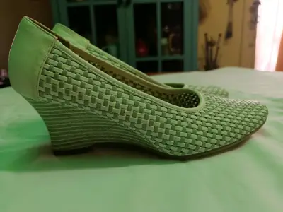 Zapatos Talla 38 tejidos color blanco invierno - miniatura 3