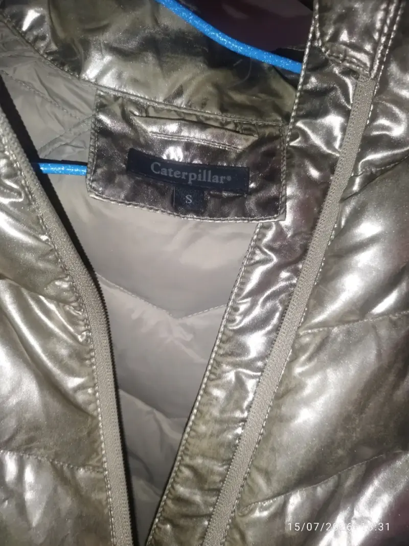 Chaqueta acolchada Caterpillar plateada talla S - 1