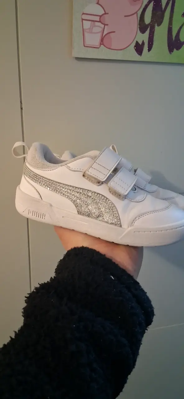 Zapatillas blancas con glitter para niños - 1
