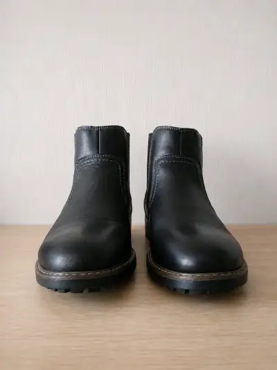 Botines de cuero negro para hombre - miniatura 3