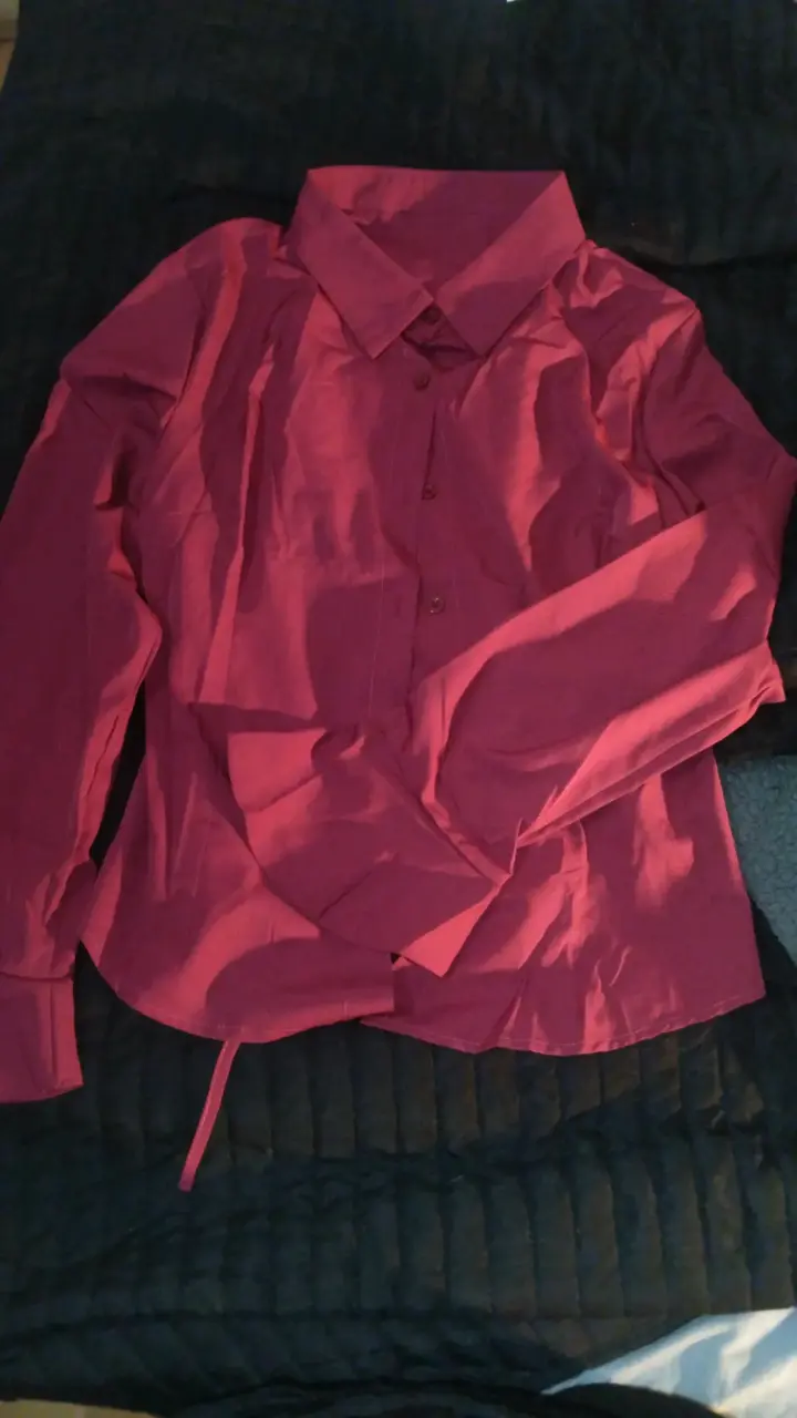 Camisa formal roja de manga larga - 1