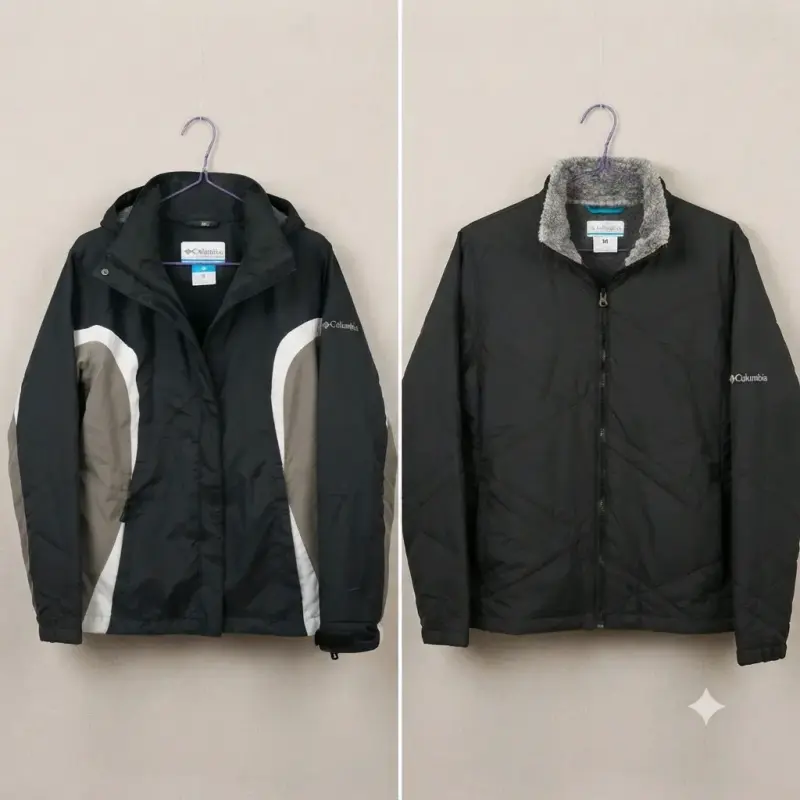 Chaqueta Columbia impermeable 2 en 1 negra