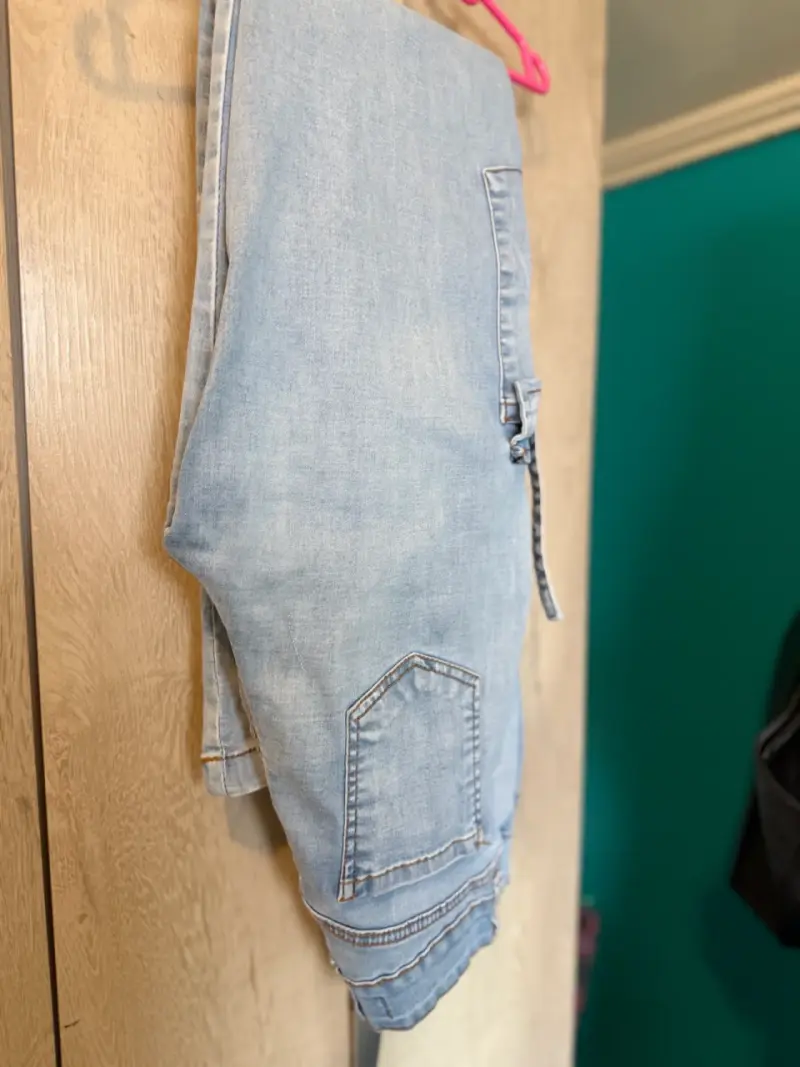 Pantalones cargo de mezclilla azul claro dirty - 2