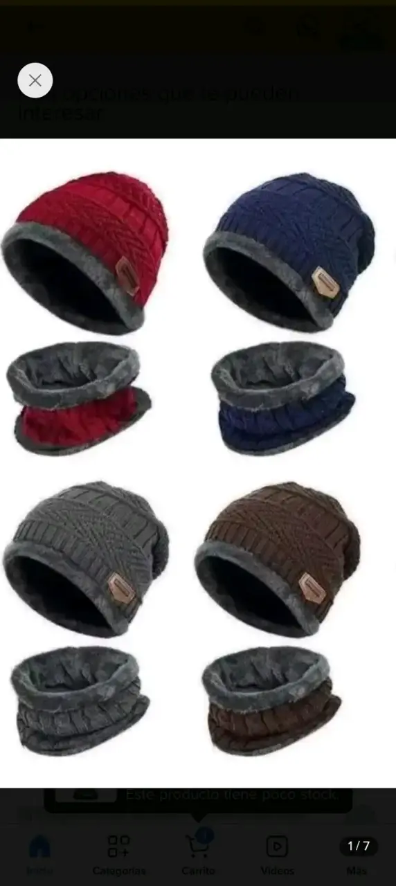 Set de gorros y bufandas de lana térmica
