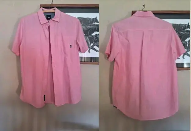 Camisa rosada de manga corta vans talla s hombre
