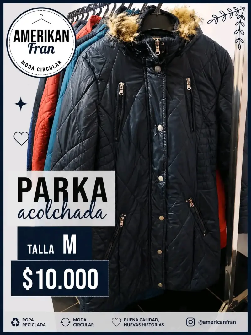Parka acolchada beige talla L - 3