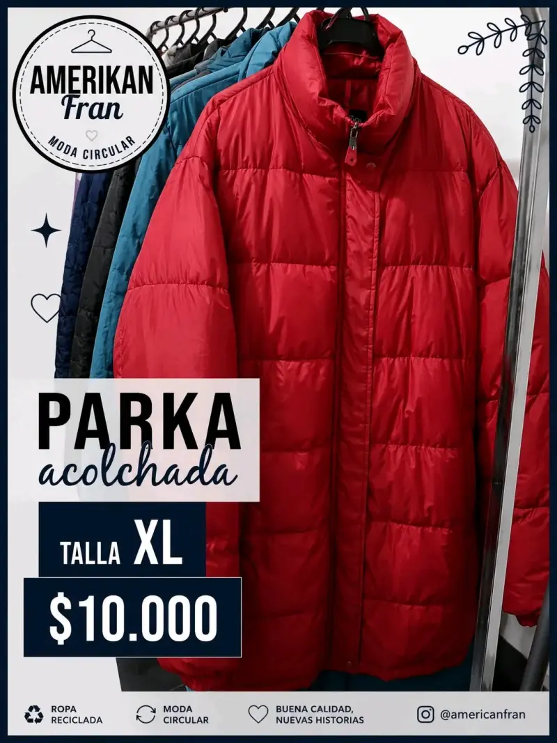 Parka acolchada beige talla L - 4