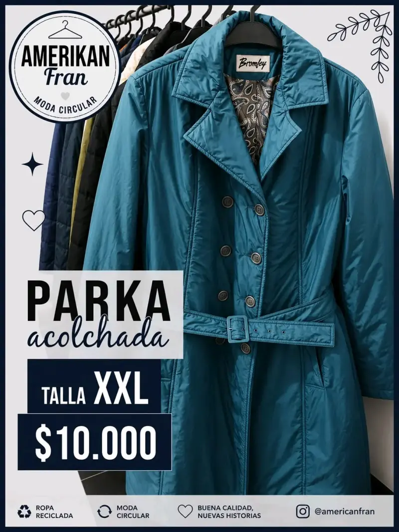 Parka acolchada beige talla L - 5