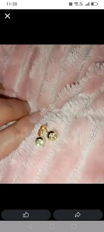 Aros de titanio y acero con tope para bb y niñas - miniatura 1