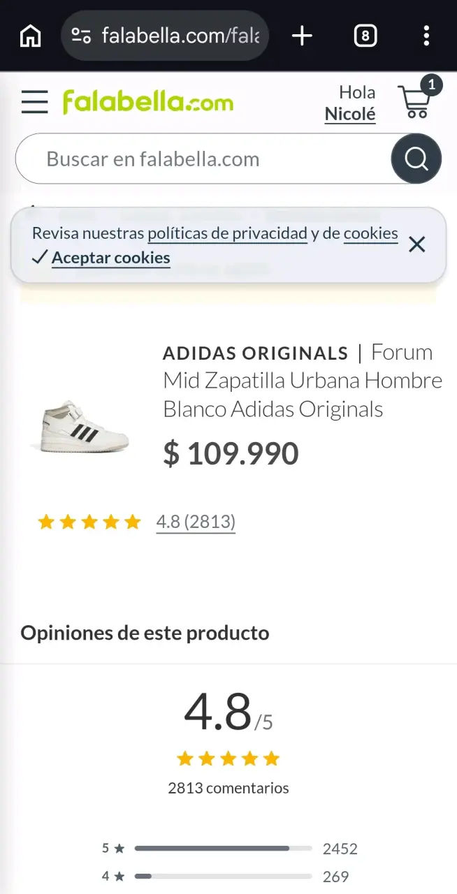 Zapatillas Adidas Forum Mid blancas talla 41.5 - 5