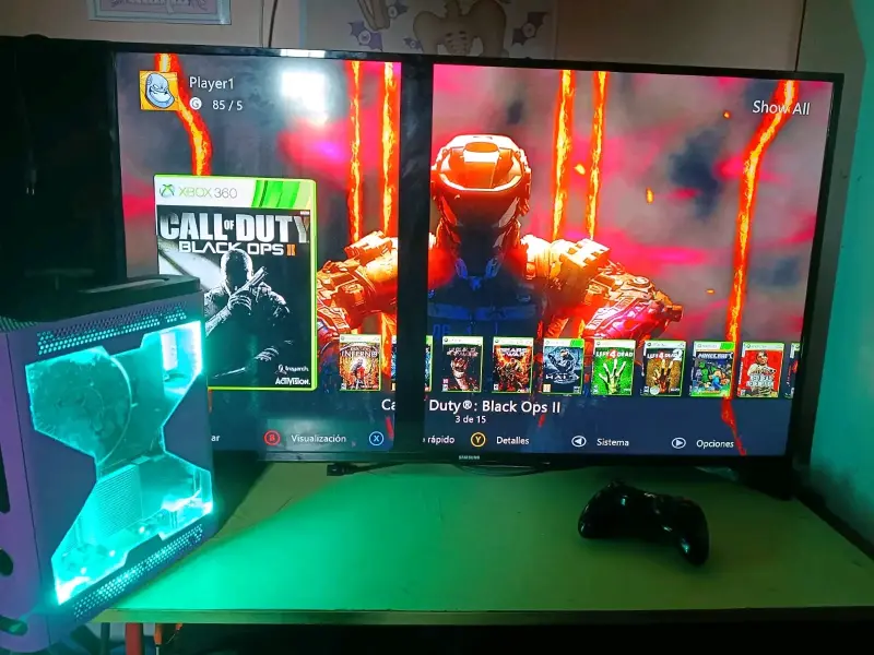 Consola Xbox 360 con juegos y control