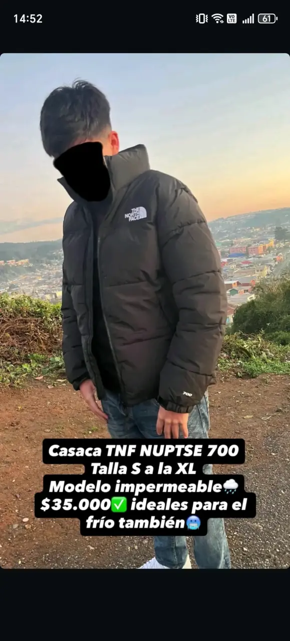 Casaca The North Face Nuptse 700 negra impermeable
