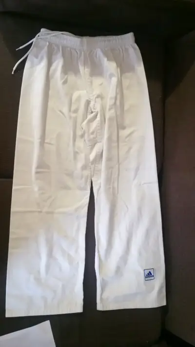 Pantalones de artes marciales Adidas blancos - miniatura 1