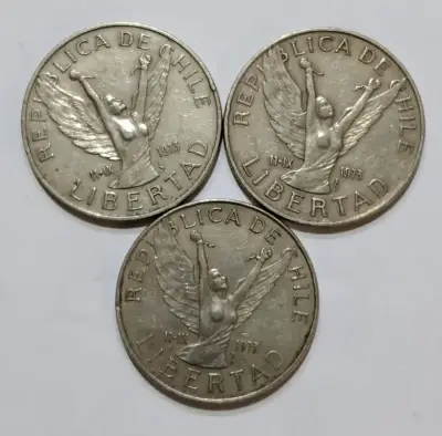 Monedas antiguas de 5 pesos chilenos - miniatura 2