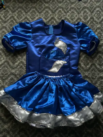 Vestido de saya azul con detalles plateados - miniatura 1