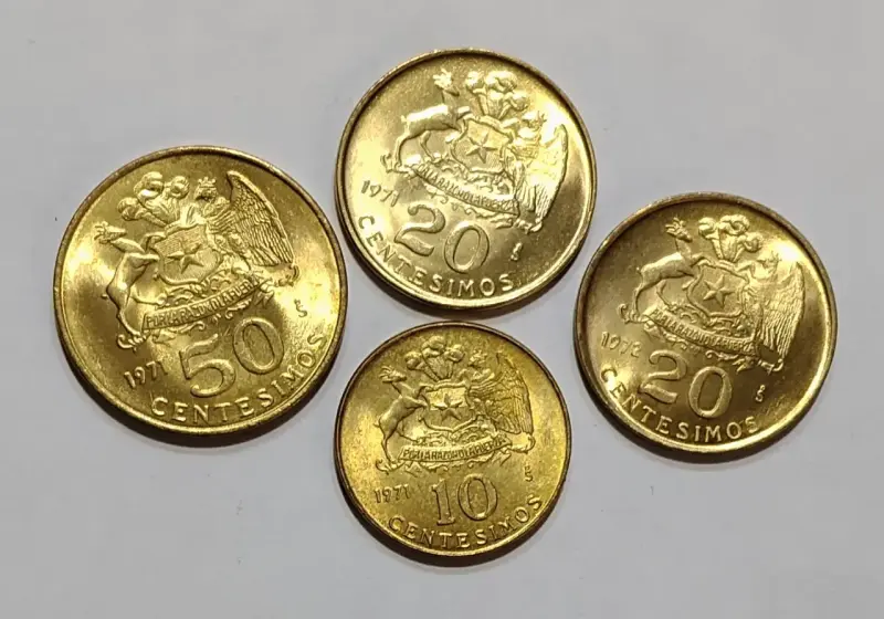 Monedas chilenas de 1971 y 1972 serie completa - 3